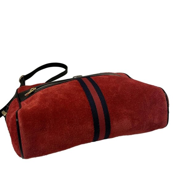 Auth GUCCI Ophidia 517080 Red Black Suede Patent Leather - Shoulder Bag - Picture 6 of 9